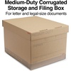 image:imageSTAPLES Storage amp Filing Box HeavyDuty with Handles amp Removable Lid Letter amp Legal Size Documents Stackable 4Pack WhiteGray12 Pack