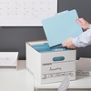 image:imageSTAPLES Storage amp Filing Box HeavyDuty with Handles amp Removable Lid Letter amp Legal Size Documents Stackable 4Pack WhiteGray20 Pack