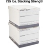 image:imageSTAPLES Storage amp Filing Box HeavyDuty with Handles amp Removable Lid Letter amp Legal Size Documents Stackable 4Pack WhiteGray4 Pack