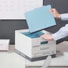 image:imageSTAPLES Storage amp Filing Box HeavyDuty with Handles amp Removable Lid Letter amp Legal Size Documents Stackable 4Pack WhiteGray4 Pack