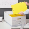 image:imageSTAPLES Storage amp Filing Box HeavyDuty with Handles amp Removable Lid Letter amp Legal Size Documents Stackable 4Pack WhiteGray4 Pack