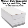 image:imageSTAPLES Storage amp Filing Box HeavyDuty with Handles amp Removable Lid Letter amp Legal Size Documents Stackable 4Pack WhiteGray4 Pack
