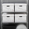image:imageSTAPLES Storage amp Filing Box HeavyDuty with Handles amp Removable Lid Letter amp Legal Size Documents Stackable 4Pack WhiteGray4 Pack