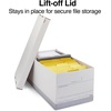 image:imageSTAPLES Storage amp Filing Box HeavyDuty with Handles amp Removable Lid Letter amp Legal Size Documents Stackable 4Pack WhiteGray4 Pack
