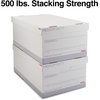 image:imageSTAPLES Storage amp Filing Box HeavyDuty with Handles amp Removable Lid Letter amp Legal Size Documents Stackable 4Pack WhiteGray4 Pack