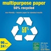 image:imageStaples 100 Recycled 85Inch x 11Inch Copy Paper 20 lbs 92B 500Ream 10 ReamCount For Office School amp Home50 Recycled