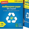 image:imageStaples 100 Recycled 85Inch x 11Inch Copy Paper 20 lbs 92B 500Ream 10 ReamCount For Office School amp Home50 Recycled
