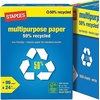 image:imageStaples 100 Recycled 85Inch x 11Inch Copy Paper 20 lbs 92B 500Ream 10 ReamCount For Office School amp Home50 Recycled