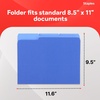 image:imageStaples File Folders Letter Size 13Cut Tabs Assorted Colors Durable 105Point Paper Stock 100PackBlue