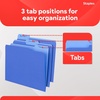 image:imageStaples File Folders Letter Size 13Cut Tabs Assorted Colors Durable 105Point Paper Stock 100PackBlue