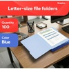 image:imageStaples File Folders Letter Size 13Cut Tabs Assorted Colors Durable 105Point Paper Stock 100PackBlue