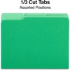 image:imageStaples File Folders Letter Size 13Cut Tabs Assorted Colors Durable 105Point Paper Stock 100PackGreen