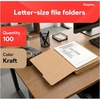 image:imageStaples File Folders Letter Size 13Cut Tabs Assorted Colors Durable 105Point Paper Stock 100PackKraft