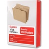 image:imageStaples File Folders Letter Size 13Cut Tabs Assorted Colors Durable 105Point Paper Stock 100PackKraft