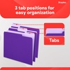 image:imageStaples File Folders Letter Size 13Cut Tabs Assorted Colors Durable 105Point Paper Stock 100PackPurple