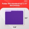 image:imageStaples File Folders Letter Size 13Cut Tabs Assorted Colors Durable 105Point Paper Stock 100PackPurple