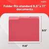 image:imageStaples File Folders Letter Size 13Cut Tabs Assorted Colors Durable 105Point Paper Stock 100PackRed