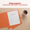 image:imageStaples File Folders Letter Size 13Cut Tabs Assorted Colors Durable 105Point Paper Stock 100PackTangerine
