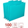 image:imageStaples File Folders Letter Size 13Cut Tabs Assorted Colors Durable 105Point Paper Stock 100PackTeal
