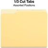image:imageStaples File Folders Letter Size 13Cut Tabs Assorted Colors Durable 105Point Paper Stock 100PackYellow
