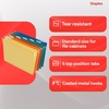 image:imageStaples Hanging File Folders Letter Size 15Cut Tabs Assorted Colors Adjustable Tabs with Paper Inserts  25Pack