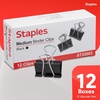 image:imageStaples Medium Binder Clips 063 Capacity Black 144 ClipsPack ST32003144 Pack