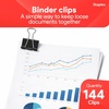 image:imageStaples Medium Binder Clips 063 Capacity Black 144 ClipsPack ST32003144 Pack