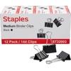 image:imageStaples Medium Binder Clips 063 Capacity Black 144 ClipsPack ST32003144 Pack