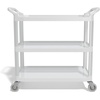 image:imageStaples Plastic Utility Cart with Wheels Gray Lightweight Rolling Utility Cart for Office Home and Storage Use
