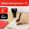 image:imageStaples TRU RED Retractable Gel Pens Medium Point 07mm Blue Ink 12 Pack  QuickDry Pens for Smooth SmearFree WritingBlack