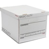 image:imageSTAPLES Storage amp Filing Box HeavyDuty with Handles amp Removable Lid Letter amp Legal Size Documents Stackable 4Pack WhiteGray10 Pack