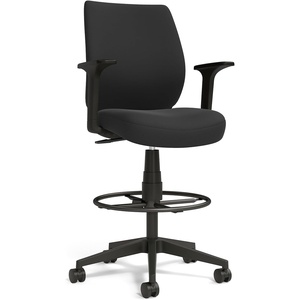 image:imageSTAPLES Drafting Stool Fabric Footrest BlackFabric