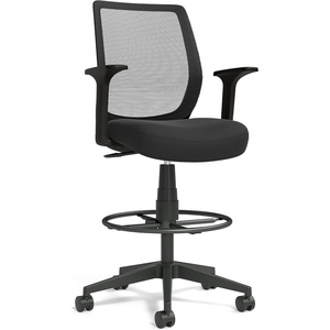 image:imageSTAPLES Drafting Stool Fabric Footrest BlackMesh