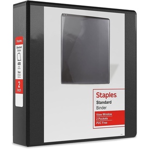 image:imageStaples 3Ring Binder 2 DRing White HighCapacity Organizer for Home Office amp School Holds up to 480 Sheets 6PackBlack