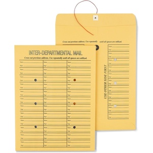 image:imageStaples ButtonandString InterDepartmental Envelopes 10  13 Brown Kraft Durable Construction 100Box