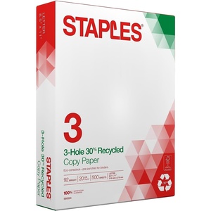 image:imageStaples Copy Paper 8 12 x 11 3 Hole Punched Case For Office School amp Home500 Sheets