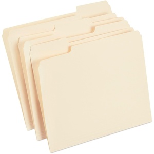 image:imageStaples File Folders Letter Size 13Cut Tabs Assorted Colors Durable 105Point Paper Stock 100PackManila