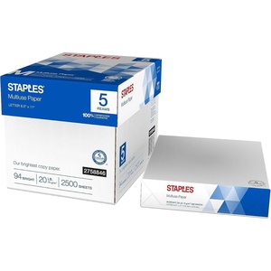 image:imageStaples Multiuse 85Inch X 11Inch Copy Paper 20 Lbs 94 Brightness 500Rm 5 RmCt2 500 Sheets