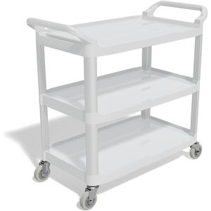 image:imageStaples Plastic Utility Cart with Wheels Gray Lightweight Rolling Utility Cart for Office Home and Storage Use