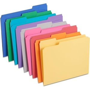 image:imageStaples Reinforced File Folders Letter Size 13Cut Tabs Assorted Colors HeavyDuty 105Point Stock 100BoxAssorted Colors