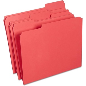 image:imageStaples Reinforced File Folders Letter Size 13Cut Tabs Assorted Colors HeavyDuty 105Point Stock 100BoxRed